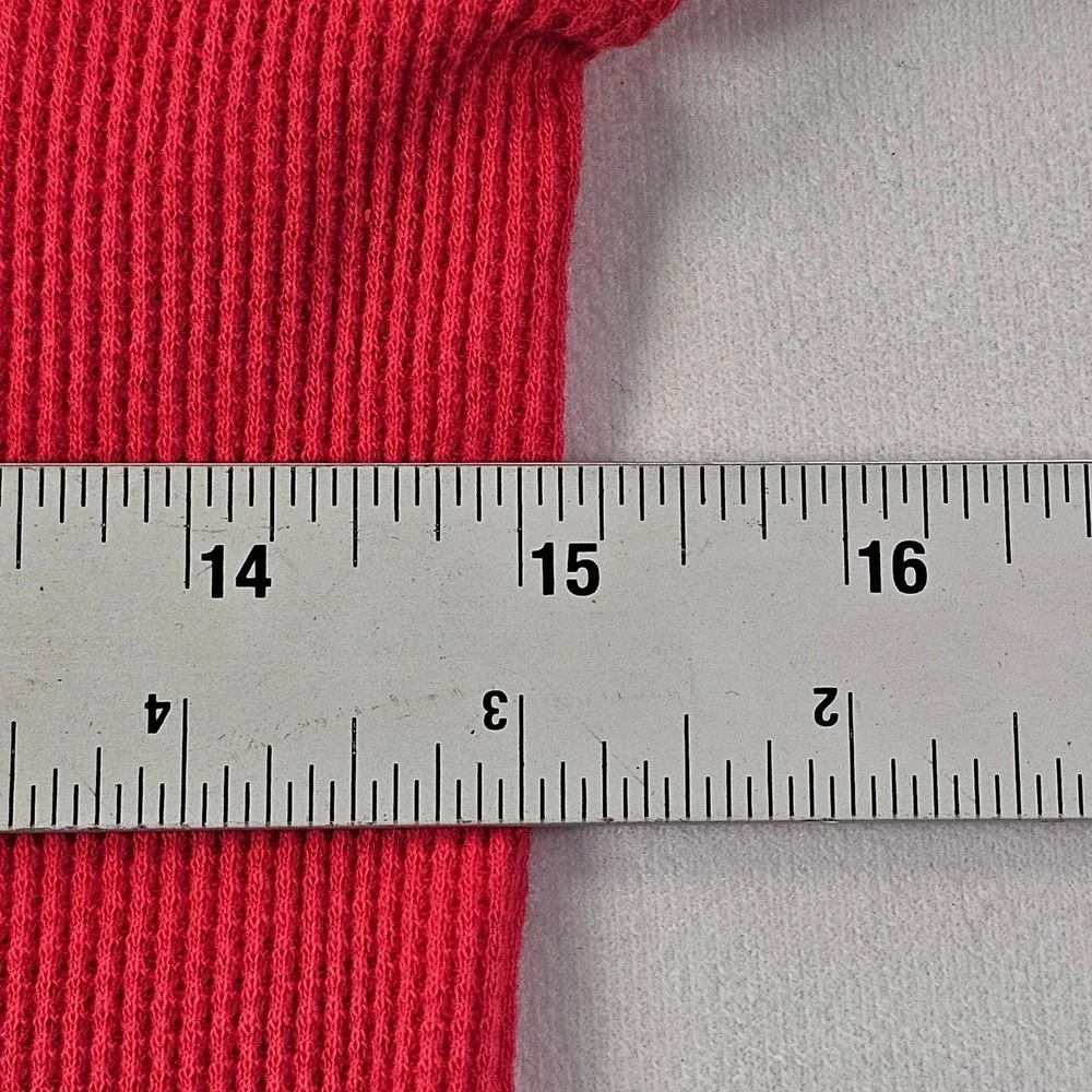 Old Navy Red Long Sleeve Thermal Cotton T-Shirt Girls XL (14)